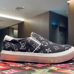 Replica Louis Vuitton 1A5AV5 LV Trocadéro richelieu sneaker in Black Monogram Denim