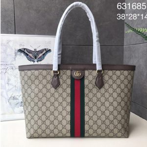 Replica Gucci 631685 Ophidia GG medium tote Bag In Beige/ebony GG Supreme canvas