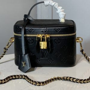 Replica Louis Vuitton M44985 LV Nice Mini beauty case in Black Monogram Empreinte Leather