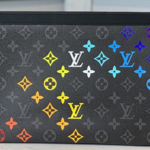 Replica Louis Vuitton M61692 LV Pochette Voyage MM Bags in Monogram Eclipse Canvas