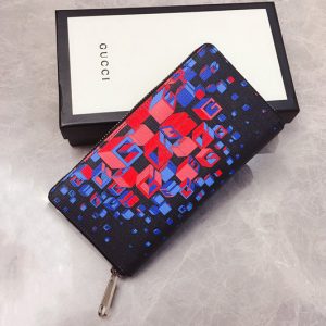 Replica Gucci 628467 Square G space print zip around wallet in Supreme canvas