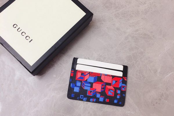 Replica Gucci ‎628470 Square G space print card case in Supreme canvas