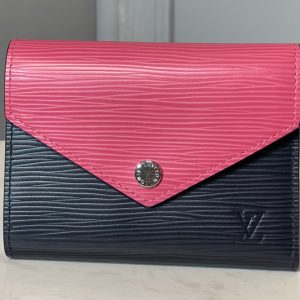 Replica Louis Vuitton M62204 LV Victorine wallet in Indigo Blue / Hot Pink Epi Leather