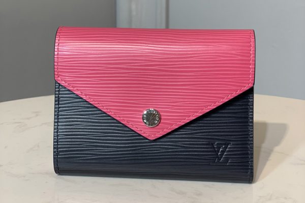 Replica Louis Vuitton M62204 LV Victorine wallet in Indigo Blue / Hot Pink Epi Leather