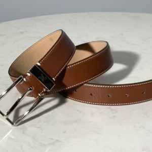 Replica Louis Vuitton M6847T LV Pont Neuf 35mm Belt in Brown taurillon Leather