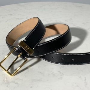 Replica Louis Vuitton M6847T LV Pont Neuf 35mm Belt in Black taurillon Leather