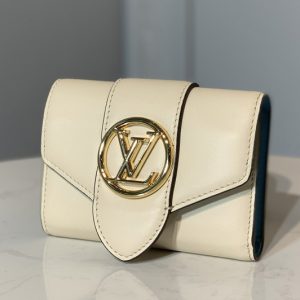 Replica Louis Vuitton M69176 LV Pont 9 compact wallet in Cream Cowhide leather