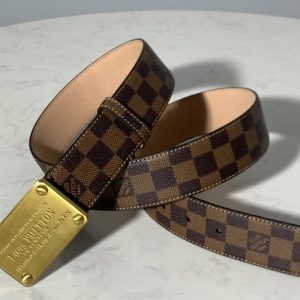 Replica Louis Vuitton M9822 LV Initiales 40MM Belts in Damier Ebene Canvas