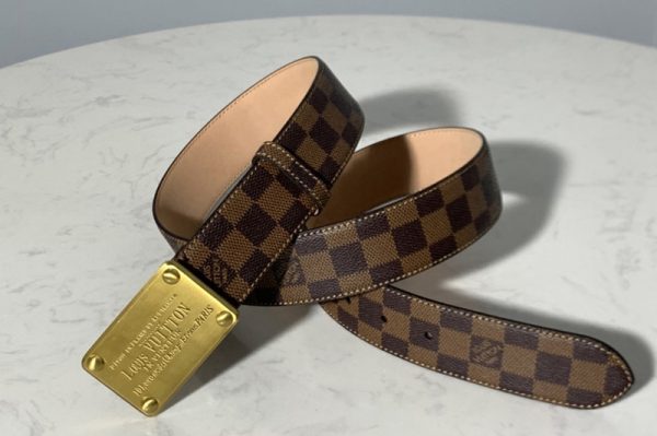 Replica Louis Vuitton M9822 LV Initiales 40MM Belts in Damier Ebene Canvas