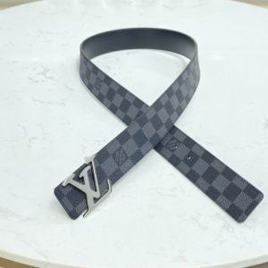 Replica Louis Vuitton M0213V LV Initiales 40MM Reversible belt in Damier Graphite canvas