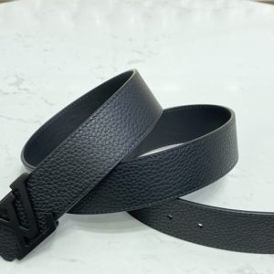 Replica Louis Vuitton M0226V LV Optic 40mm reversible belt in Black Calf leather With Black Buckle