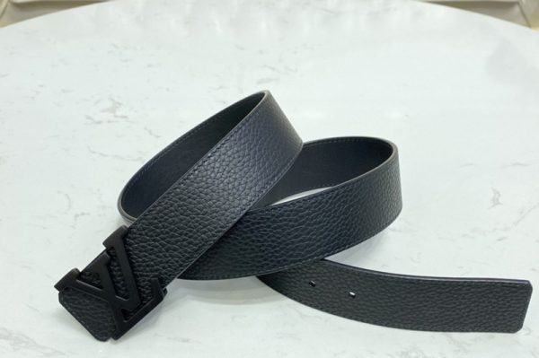 Replica Louis Vuitton M0226V LV Optic 40mm reversible belt in Black Calf leather With Black Buckle