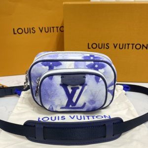 Replica Louis Vuitton M45763 LV Outdoor Pouch in Monogram Watercolor Blue coated canvas