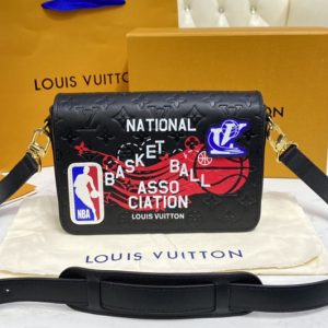 Replica Louis Vuitton M58498 LV LVXNBA Studio Messenger bag in Black Cowhide leather