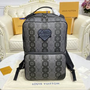 Replica Louis Vuitton M45962 LV Utilitary Backpack in Monogram Stripes Eclipse coated canvas