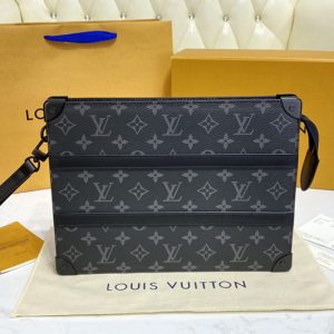 Replica Louis Vuitton M45937 LV Trunk Pouch in Monogram Eclipse canvas