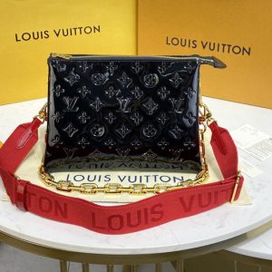 Replica Louis Vuitton M57790 LV Coussin PM handbag in Black Monogram Vernis