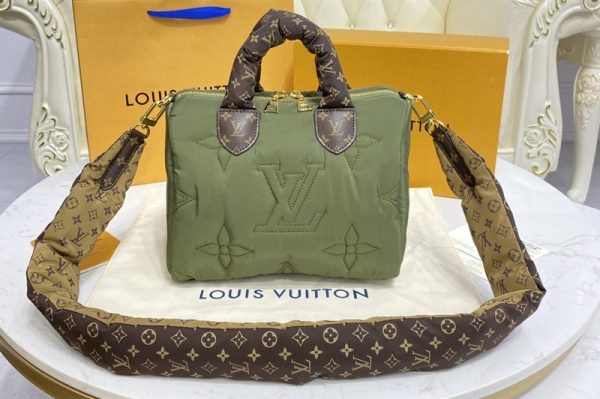 Replica Louis Vuitton M59009 LV Speedy Bandoulière 25 handbag in Green Econyl regenerated nylon