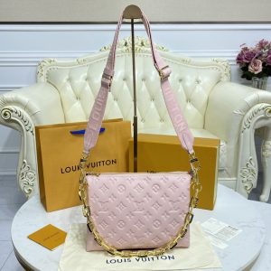 Replica Louis Vuitton M59276 LV Coussin PM handbag in Pink Monogram embossed puffy lambskin