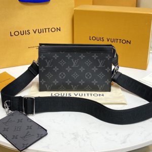 Replica Louis Vuitton M81124 LV Gaston Wearable Wallet in Monogram Eclipse Reverse coated canvas