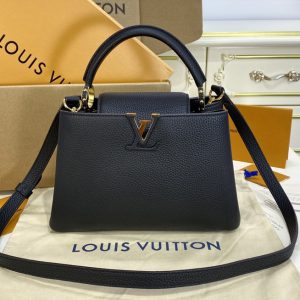 Replica Louis Vuitton M94755 LV Capucines BB handbag in Black Taurillon leather