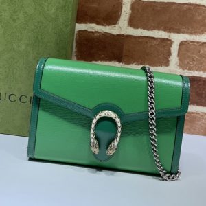 Replica Gucci 401231 Dionysus mini chain bag in Green Leather