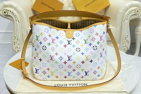 Replica Louis Vuitton M40352 LV Graceful PM hobo Bag in White Monogram Multicolor