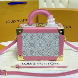 Replica Louis Vuitton M45675 LV Valisette Tresor Boxes in Gray Jacquard Since 1854 Textile