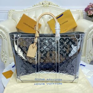 Replica Louis Vuitton M46121 LV Sac Plat Bag in Monogram Mirror coated canvas