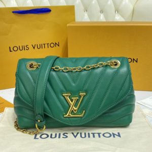 Replica Louis Vuitton M58664 LV New Wave Chain Bag Handbag in Green Smooth cowhide leather