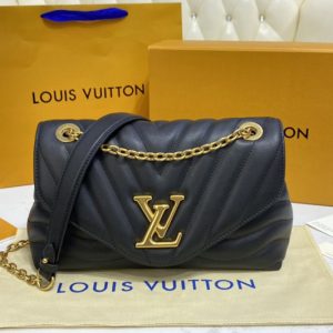 Replica Louis Vuitton M58552 LV New Wave Chain Bag Handbag in Black Smooth cowhide leather