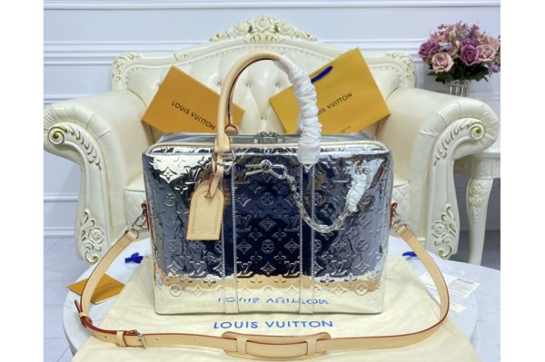 Replica Louis Vuitton M58755 LV Neo Porte Documents Voyage Bag in Monogram Mirror coated canvas