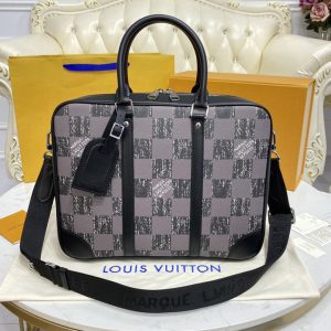 Replica Louis Vuitton N50072 LV Sirius Briefcase Bag in Graphite Cowhide leather