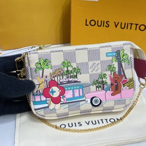 Replica Louis Vuitton N60487 LV Mini Pochette Accessoires in Damier Azur canvas