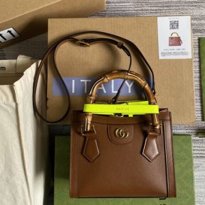 Replica Gucci 655661 Gucci Diana mini tote bag in Brown leather