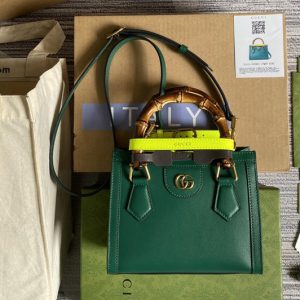 Replica Gucci 655661 Gucci Diana mini tote bag in Green leather