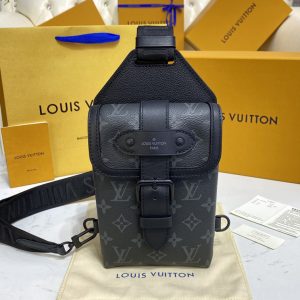 Replica Louis Vuitton M45912 LV Saumur Slingbag Bag on Monogram Eclipse canvas