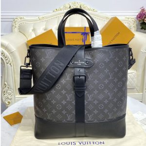 Replica Louis Vuitton M45914 LV Saumur Tote Bag on Monogram Eclipse canvas