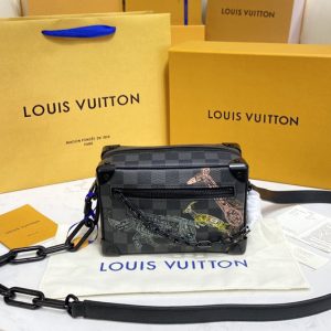 Replica Louis Vuitton N45278 LV Mini Soft Trunk Bag in Damier Graphite canvas