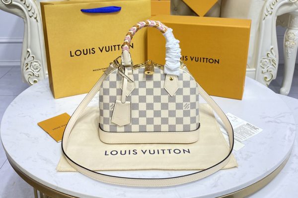 Replica Louis Vuitton N45294 LV Alma BB handbag in Damier Azur coated canvas