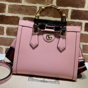 Replica Gucci 702721 Gucci Diana small tote bag in Pink leather