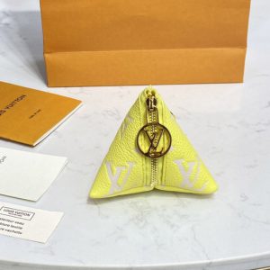 Replica Louis Vuitton M00669 LV Berlingot bag charm and key holder in Yellow Monogram canvas