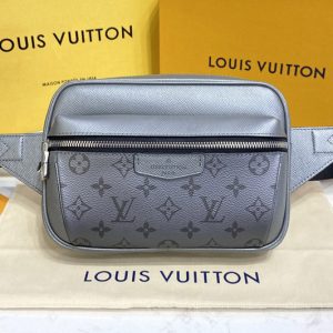 Replica Louis Vuitton M30245 LV Outdoor Bumbag in Gray Monogram coated canvas and Taiga leather