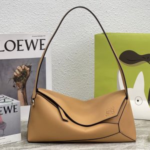 Replica Loewe Puzzle Hobo bag in Tan nappa calfskin