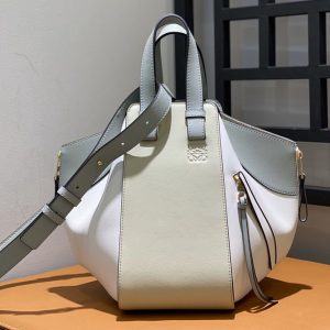 Replica Loewe Small Hammock bag in Ash Grey/Marble Green classic calfskin