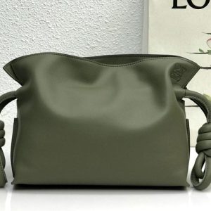 Replica Loewe Mini Flamenco clutch in Green nappa calfskin