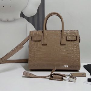 Replica Saint Laurent 392035 YSL CLASSIC SAC DE JOUR NANO Bag IN Brown CROCODILE-EMBOSSED SHINY LEATHER