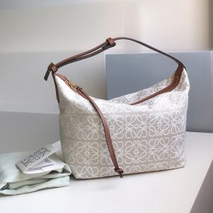 Replica Loewe Cubi bag in Anagram jacquard and calfskin