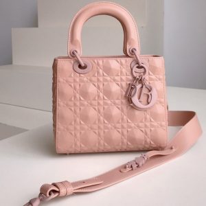 Replica Dior M0538 Small Lady Dior My ABCDior bag in Pink Cannage Calfskin with Diamond Motif