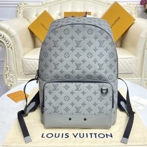 Replica Louis Vuitton M46105 LV Racer backpack in Gray Monogram Shadow leather